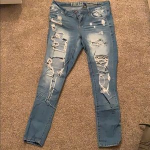 Distressed jeans